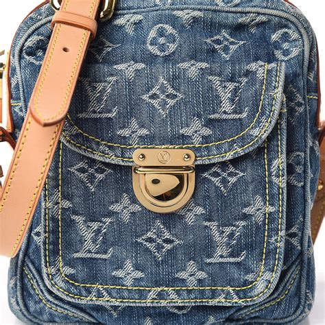 louis vuitton blue denim wallet|louis vuitton denim camera bag.